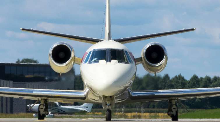 Pictured here is a Cessna Citation Excel, which is in the comfortable medium charter jet category.